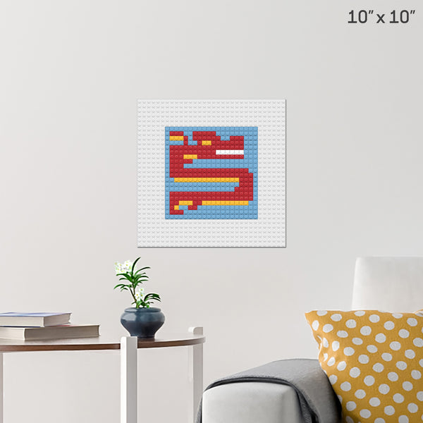 Red Dragon Brick Poster