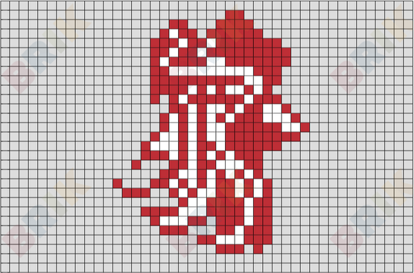 Red Fire Chicken Pixel Art