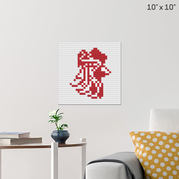 Red Fire Chicken Brick Poster