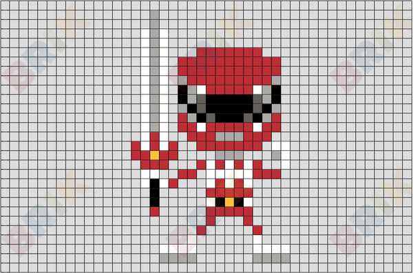 Red Ranger Pixel Art – BRIK