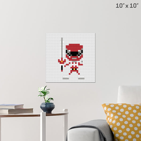 Red Ranger Brick Poster