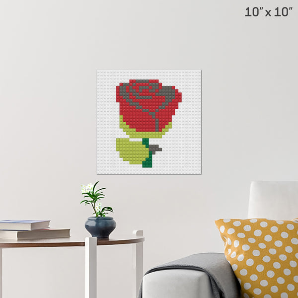 Red Rose Brick Poster