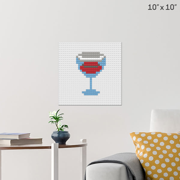Red Wine Brick Poster