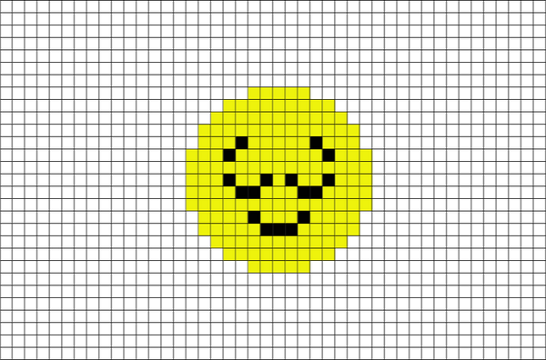 Relieved Face Emoji Pixel Art