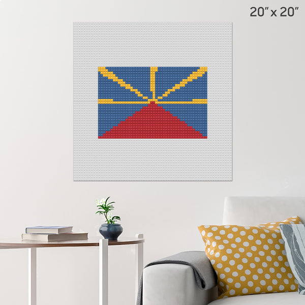 Reunion Island flag Brick Poster
