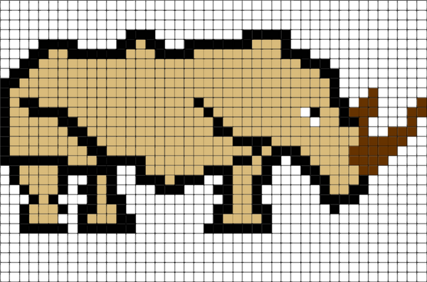 Rhinoceros Pixel Art