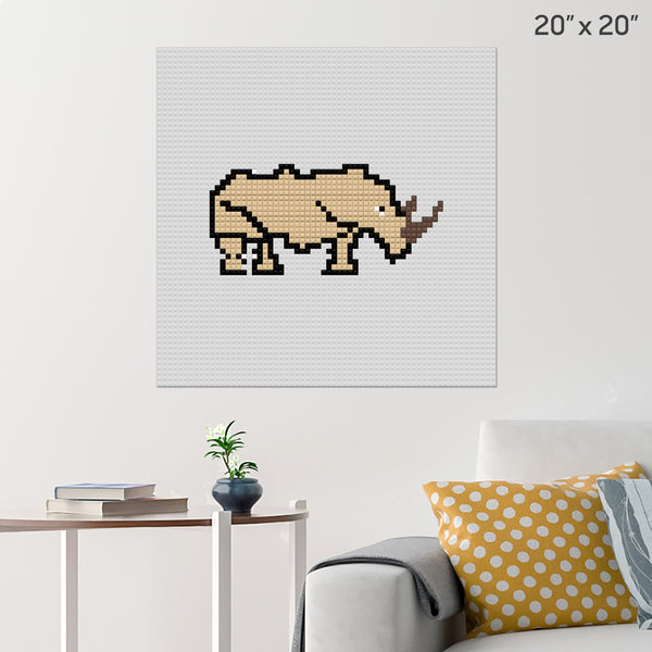 Rhinoceros Brick Poster