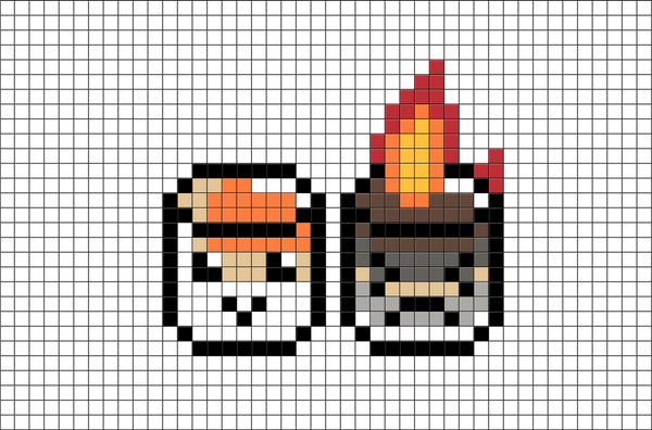 Roasted Marshmallows Pixel Art