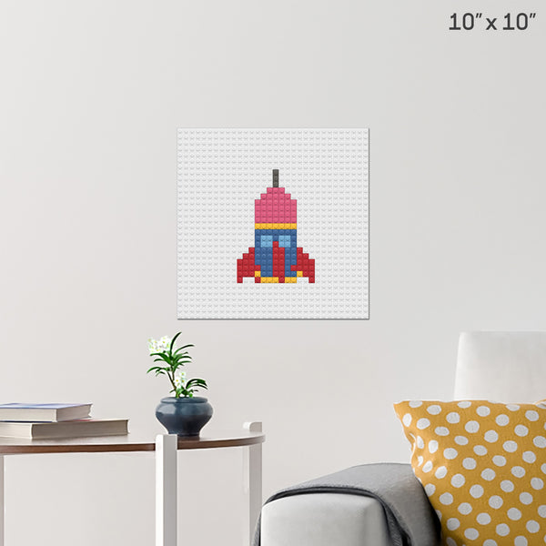Rocket Ship Brick Poster