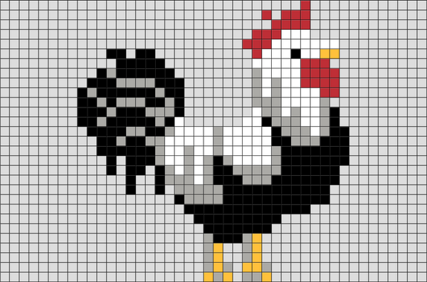 Rooster Pixel Art