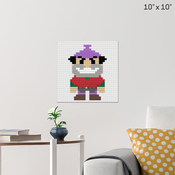 Rufus Ruffcut Pixel Art Wall Poster - Build Your Own with Bricks! - BRIK