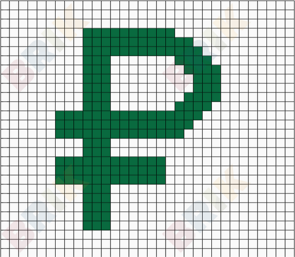 Russian Ruble Sign Pixel Art