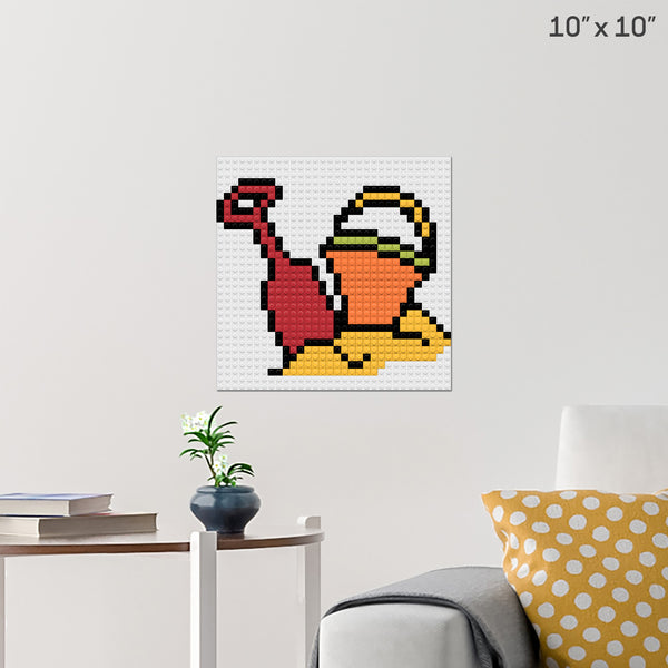 Sand Pail and Shovel Brick Poster
