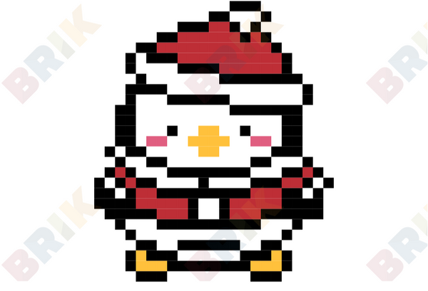 Santa Penguin Pixel Art