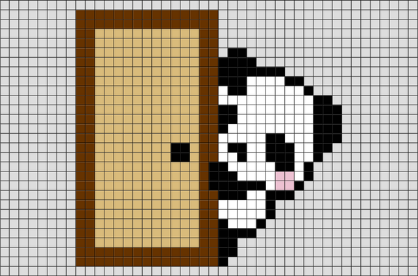 Shy Panda Bear Pixel Art