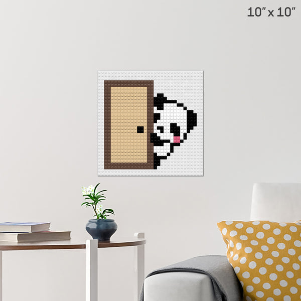 Shy Panda Bear Brick Poster