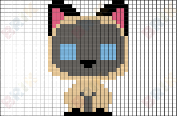 Siamese Cat Pixel Art