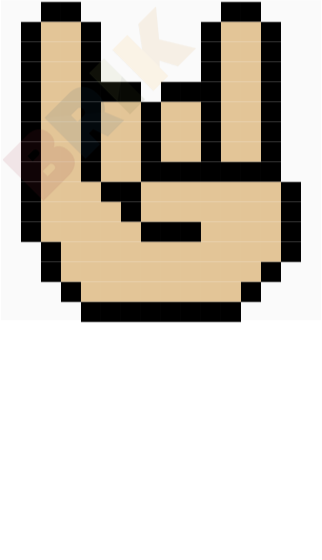 Sign of the Horns Pixel Art
