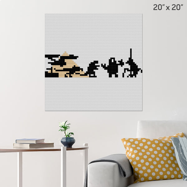 size comparison of everything2 Brick Poster