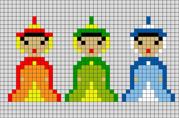 Sleeping Beauty Fairies Pixel Art