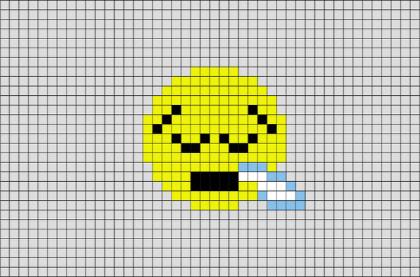 Sleepy Face Emoji Pixel Art