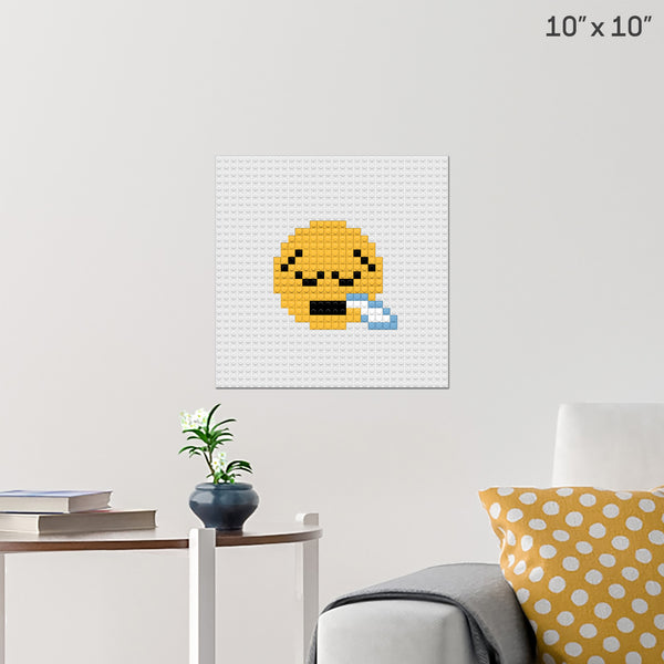 Sleepy Face Emoji Brick Poster