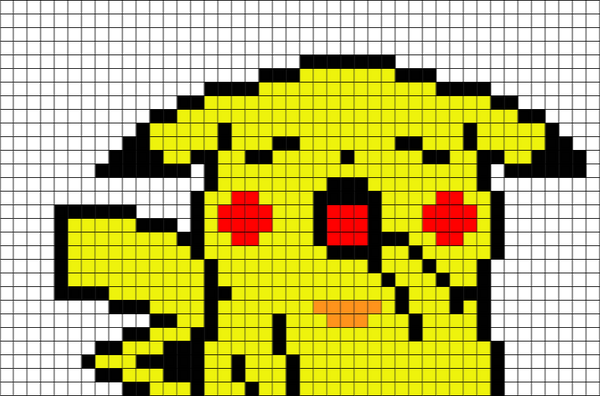 Sleepy Pikachu Pixel Art