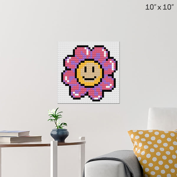 Smiley Face Flower Brick Poster