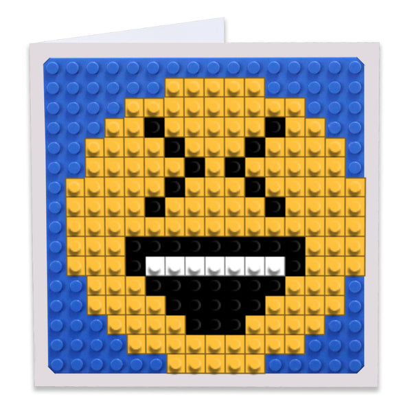 Smiling Face With Open Mouth and Tightly-Closed Eyes Emoji Greeting Card
