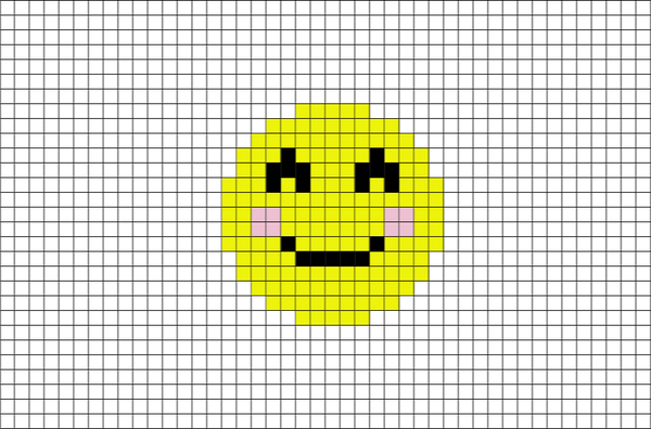 Smiling Face With Smiling Eyes Emoji Pixel Art