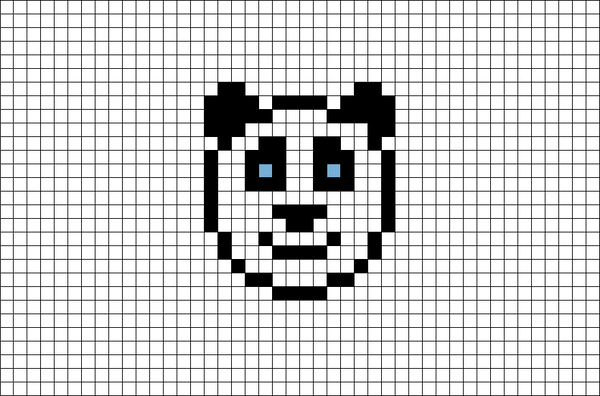 Smiling Panda Bear Pixel Art