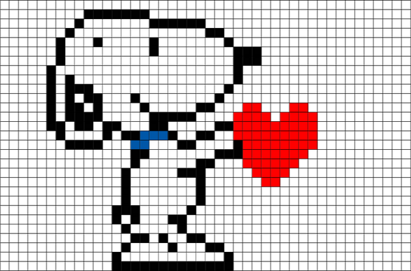 Snoopy Heart Pixel Art