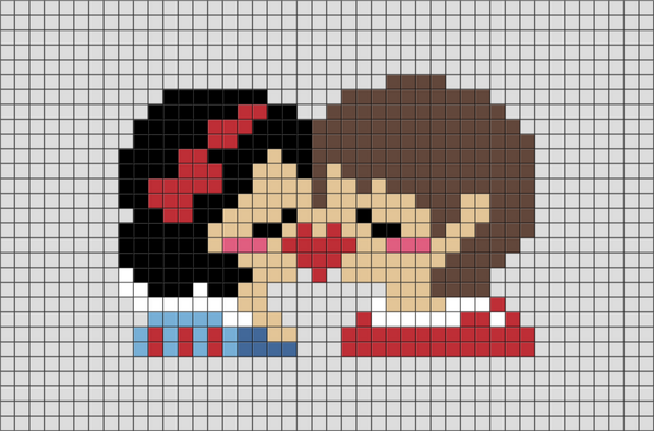 Snow White and the Prince Pixel Art