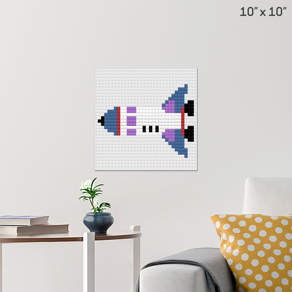 Space Rocket Brick Poster