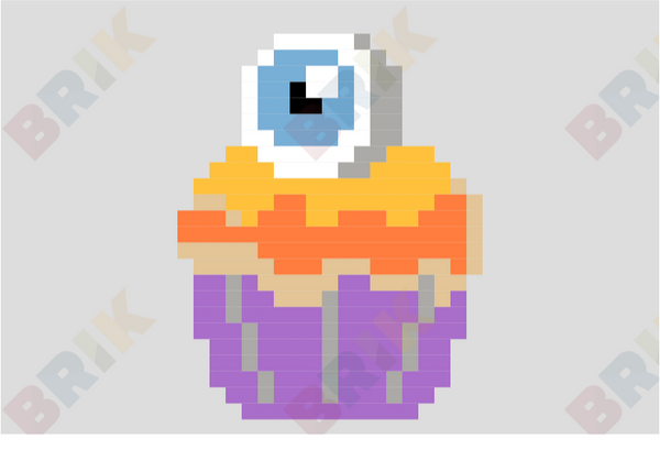 Spooky Cupcake Pixel Art