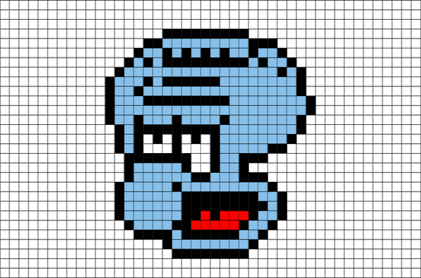 Squidward Pixel Art Spongebob