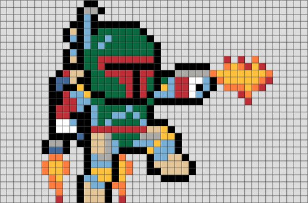 Star Wars Boba Fett Pixel Art
