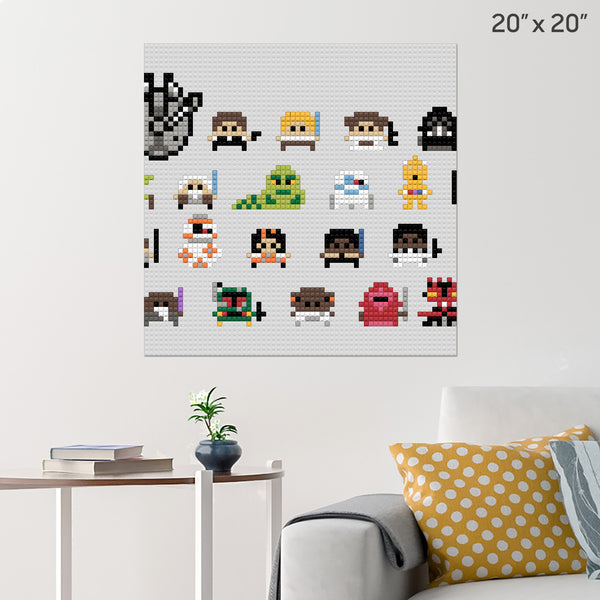 Star Wars Characters Brick Poster