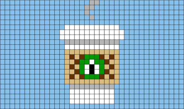 Starbucks Coffee Cup Pixel Art