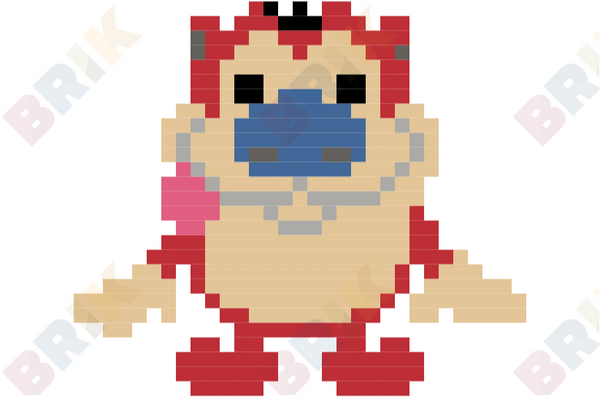 Stimpy Pixel Art