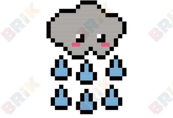 Storm Cloud Pixel Art
