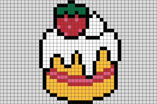 Strawberry Cake Pixel Art