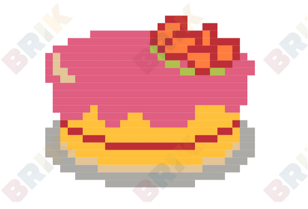 Strawberry Cake Pixel Art
