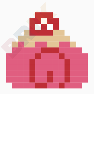 Strawberry Cake Pixel Art