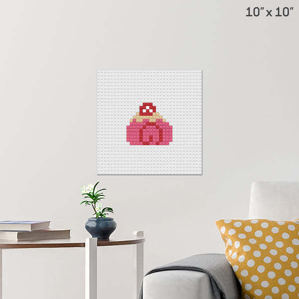 Strawberry Cake Brick Poster