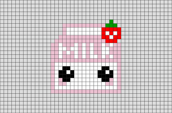 Strawberry Milk Pixel Art