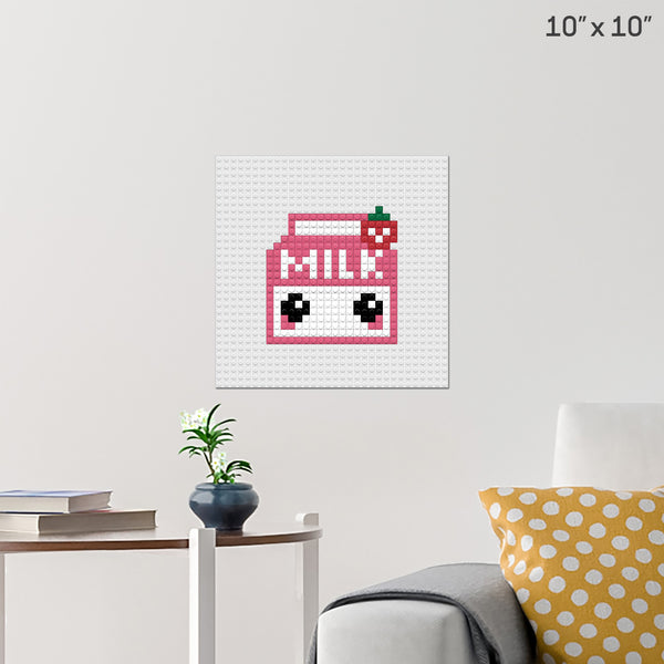 Strawberry Milk Brick Poster