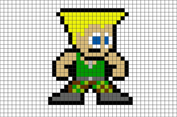 Street Fighter Guile Pixel Art