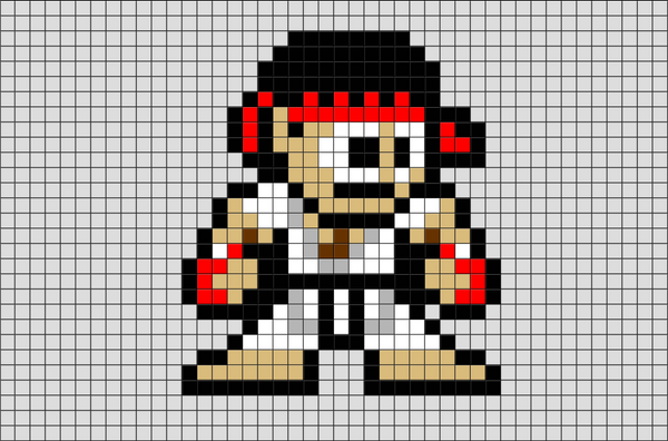 Street Fighter Ryu Pixel Art