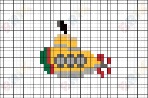 Submarine Day Pixel Art